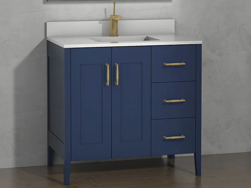 Factory directly modern hotel waterproof vanity with mirror and wash basin