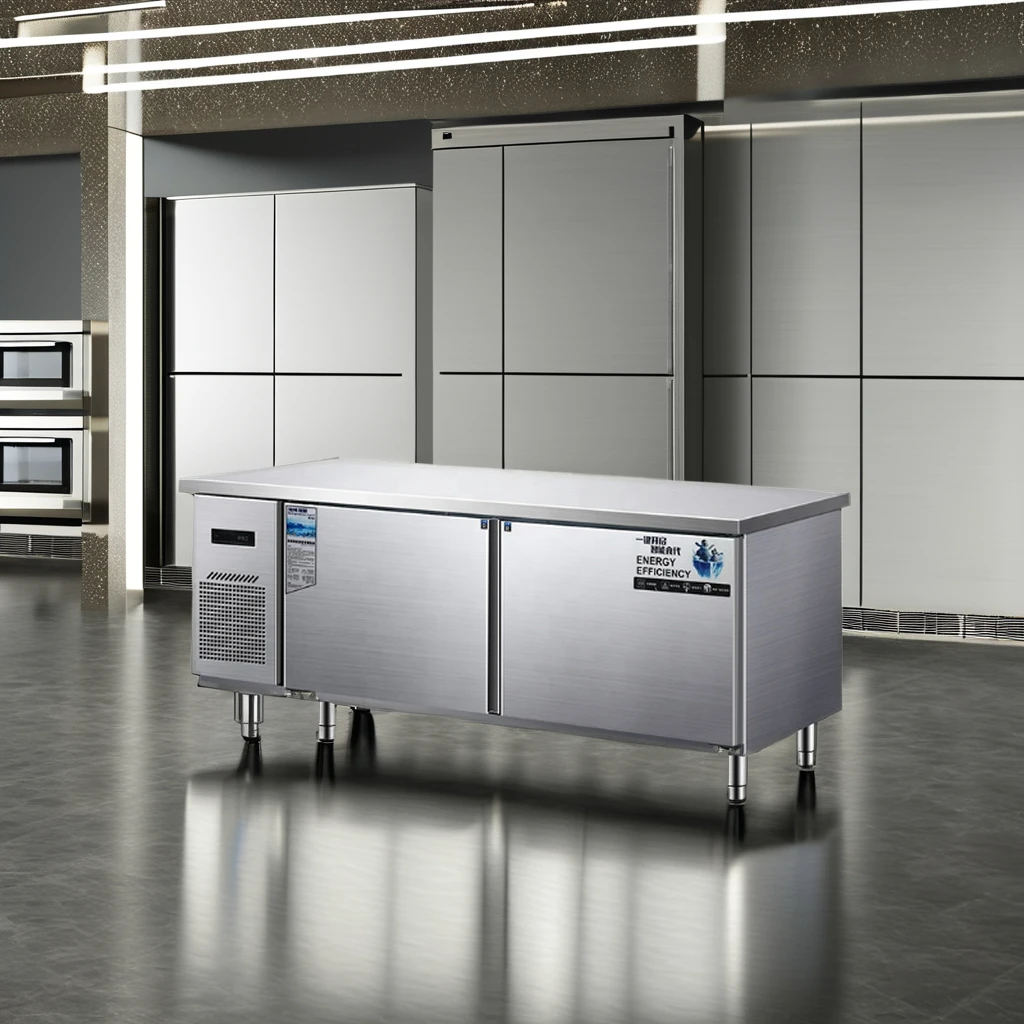 Single-Temperature Horizontal Stainless Steel Bar Fridge under Counter Freezer Air Cooler for Display Single-Chiller Type