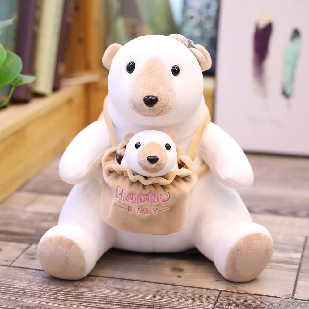 Plush double animal plush toy mother and son dolls cloth dolls Lovely  Plush Doll Bolster Pillow for Kids Birthday