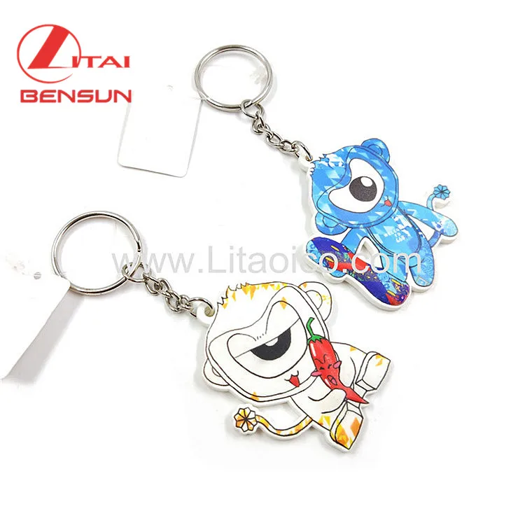 Hot Sales Promotion Customized sublimation PVC Key Chain Saucer Man Soft Rubber PVC Keychain