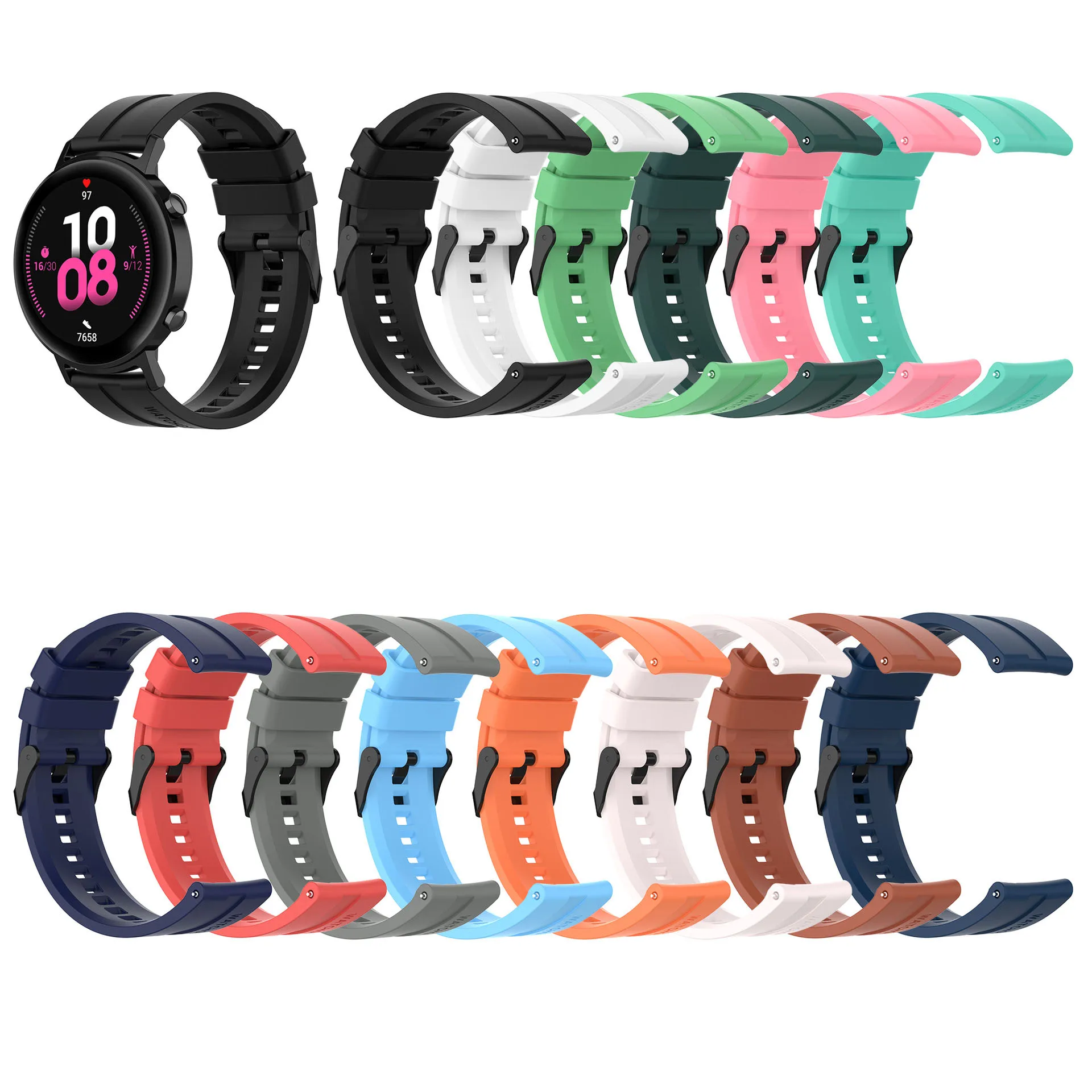 22mm 20mm strap for Huawei Watch 3 Pro, GT 2 Pro, GT 2e for Samsung Galaxy smart watch silicone band with nice quality
