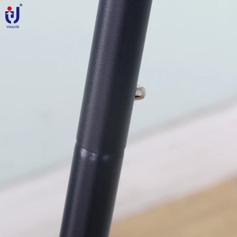 High Shine Dark Grey Vinyl Puffer Black Metal Office Clothes Single Pole Coat Hanger Stand Tree