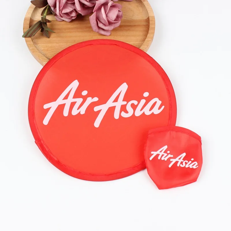 Free Design Service Customized Nylon Folding Hand Fan Foldable Outdoor Flying Disc