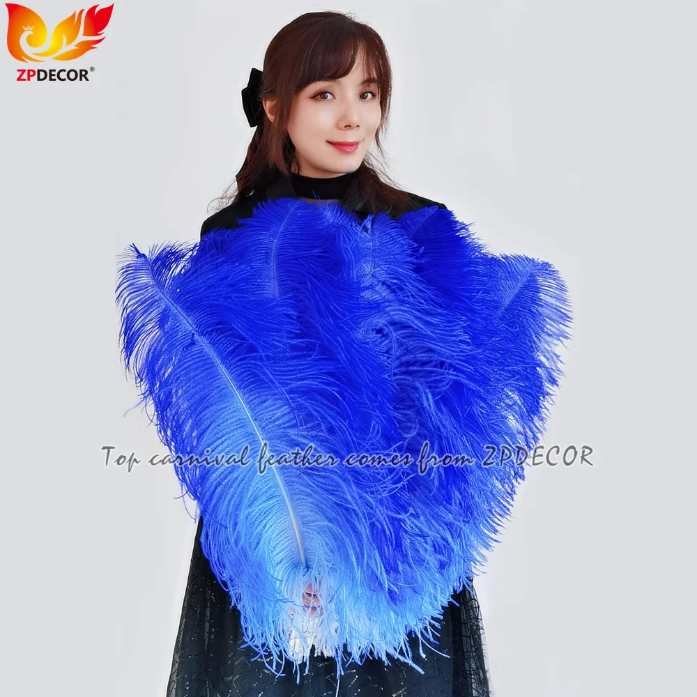 ZPDECOR Factory Wholesale Top Quality Large Ostrich Feathers Dyed 3 Colors Gradient for Carnival Costumes Design