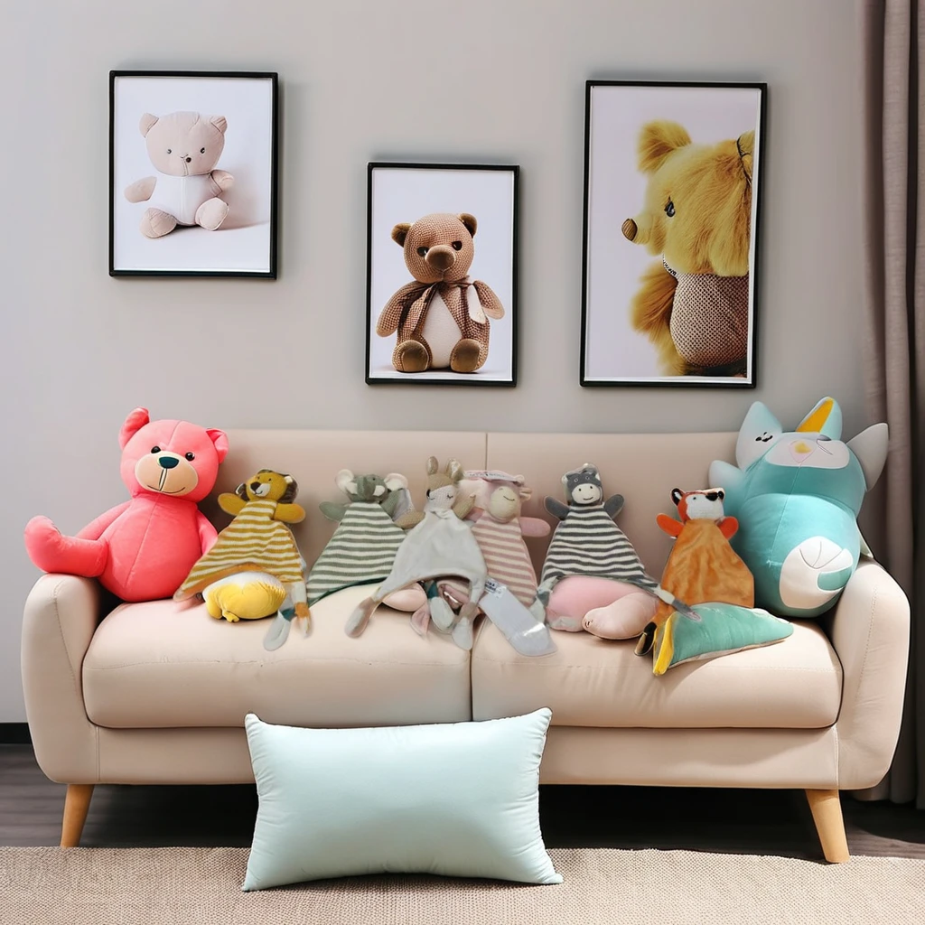 Custom baby towels in animal Elephant fox Lion toy shapes Environmentally friendly soft baby sleep soothing towels baby soft toy