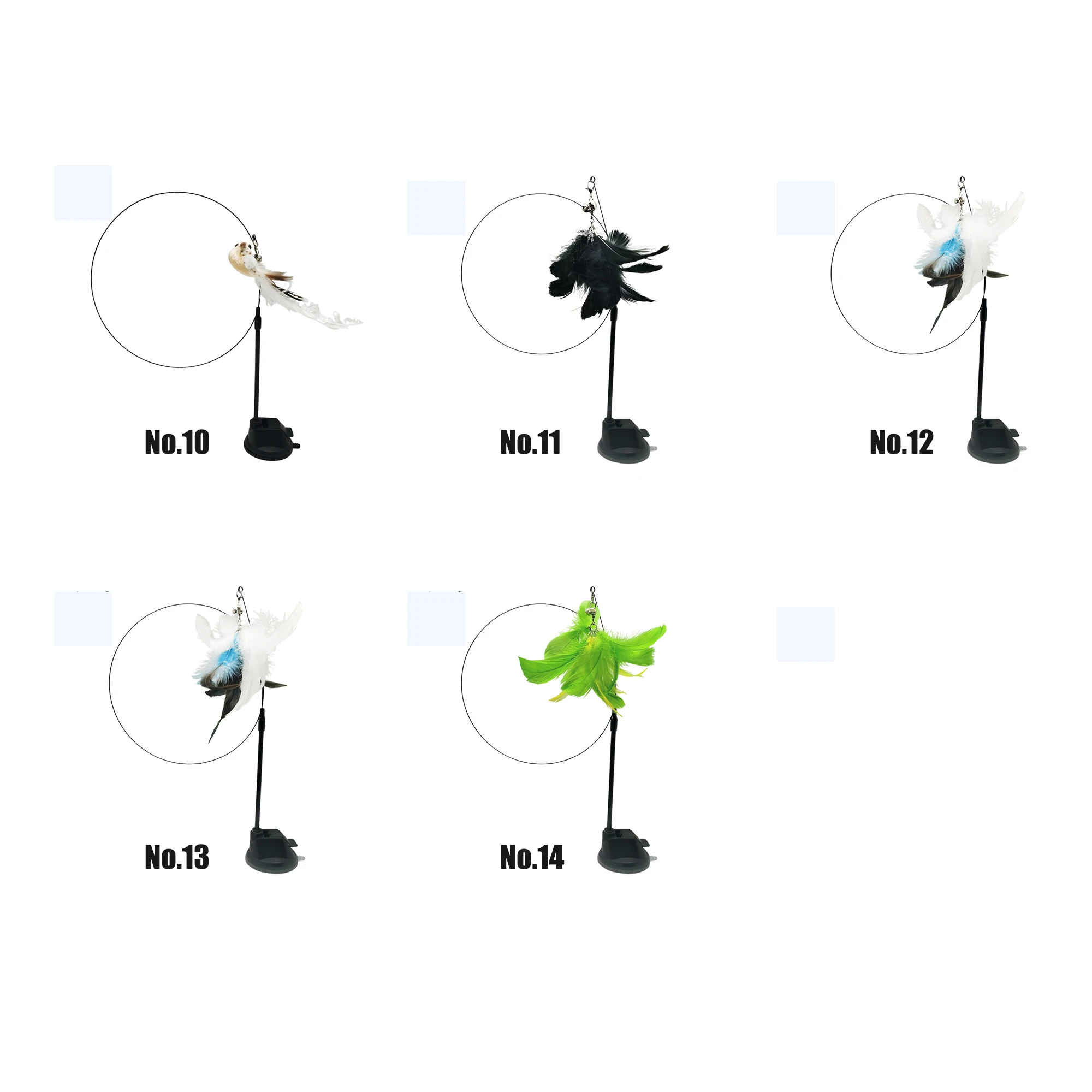 Sucker Wire Long Rod Feather Teasing Cat Bird Design Cat Interactive Toy