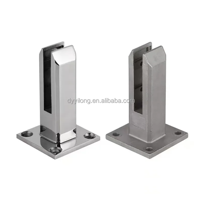 SS304 31 6 Stainless Steel Polish Pool Fence Spigot Clamp Tempered Glass Spigot casting with railing