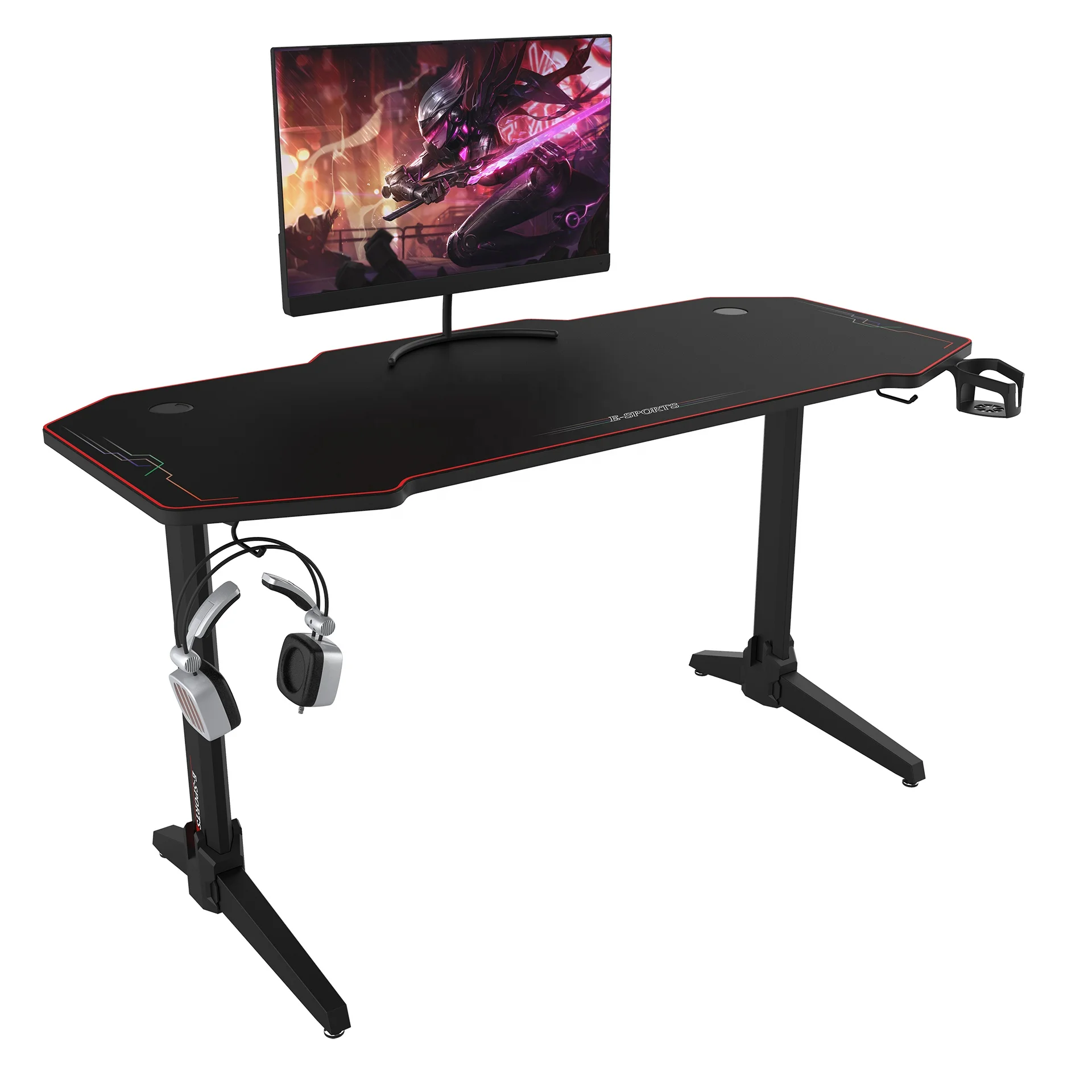 High Quality Oem Computer Racing Gaming comput Desk Pc Internet Cafe Gaming Table With Rgb Lighting