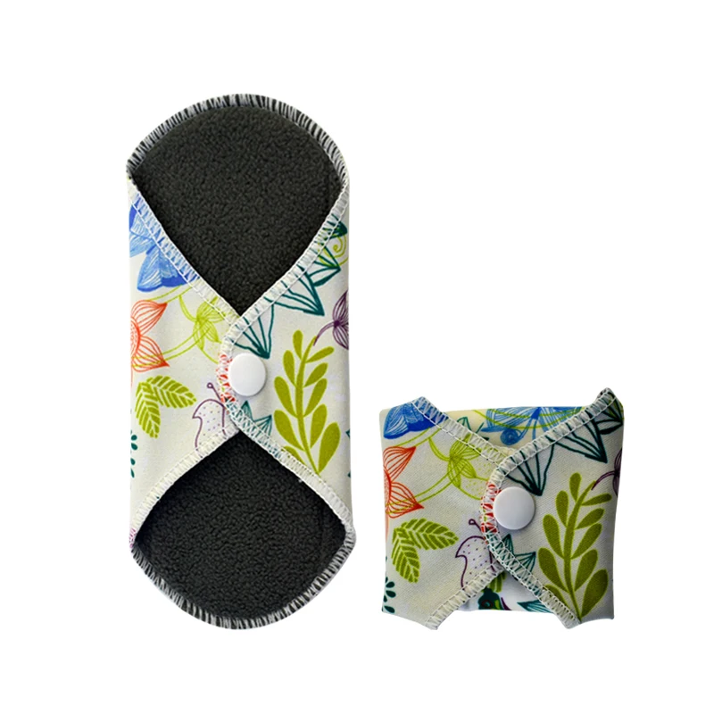 Feminine Cloth Organic Pad Menstrual Washable Reusable Sanitary Bamboo Panty Liner Aneercare Comfortable Offered Winged 10.5g CE