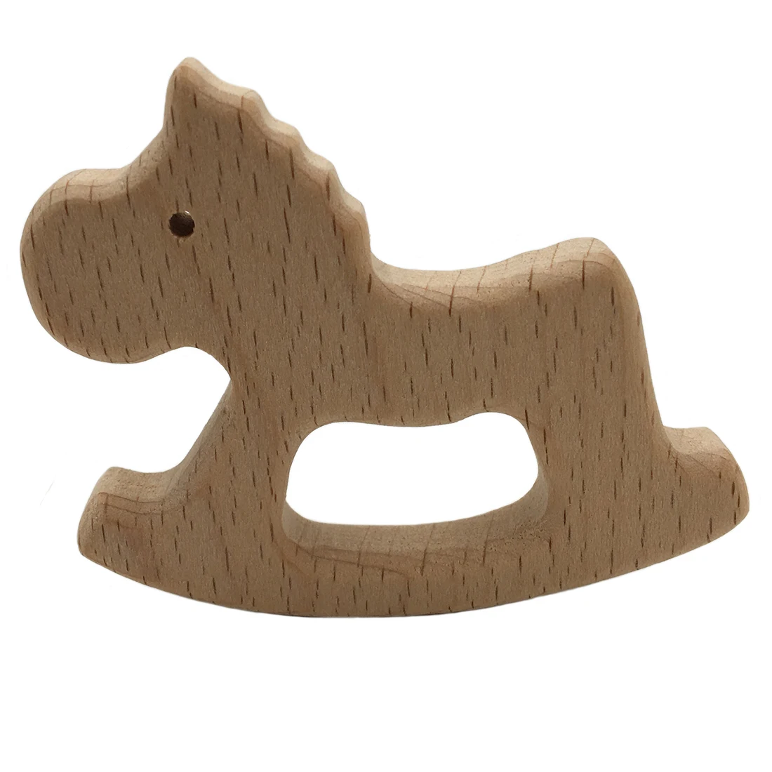 Wholesale Animal Shape Cute Cartoon Pattern Teether Diy Pendant Baby Toy Horse Wooden Teether
