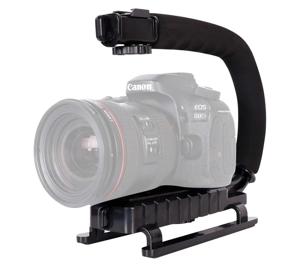 Kaliou H001 Hot Sale Single Handgrip DV C/U type Universal Smartphone Camera Handle Stabilizer Mount flash bracket U type