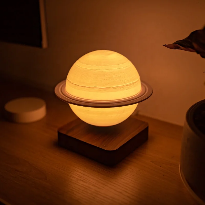 Nordic Creative Luxury Design Living Room Soft Light Magnetic Levitating Floating Saturn Table Lamp