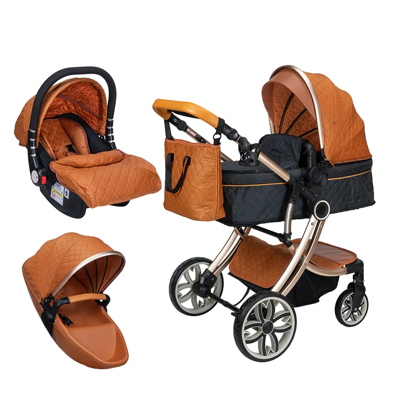 2021 Hot Selling Foldable Luxury Egg Shell Shape Baby Pram Stroller 3 In1 Prams