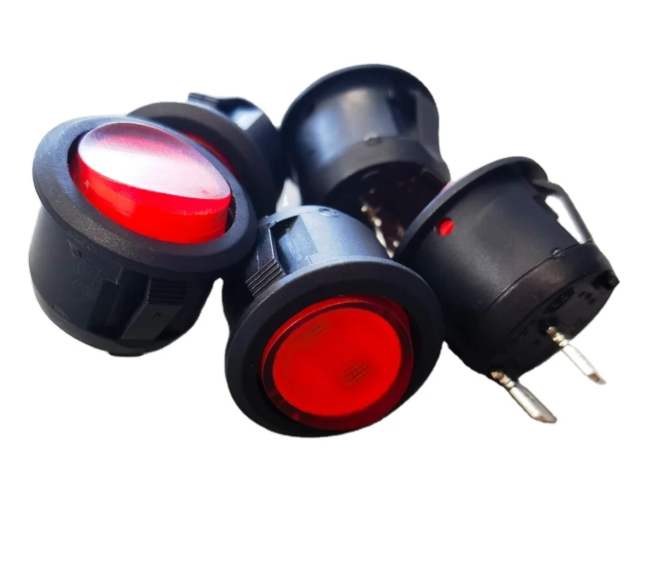 NEW New Factory  BQK01-3 2P 6A 250VAC 12A 125VAC ON-OFF Round Rocker Switch Boat Switch Push Button Switch