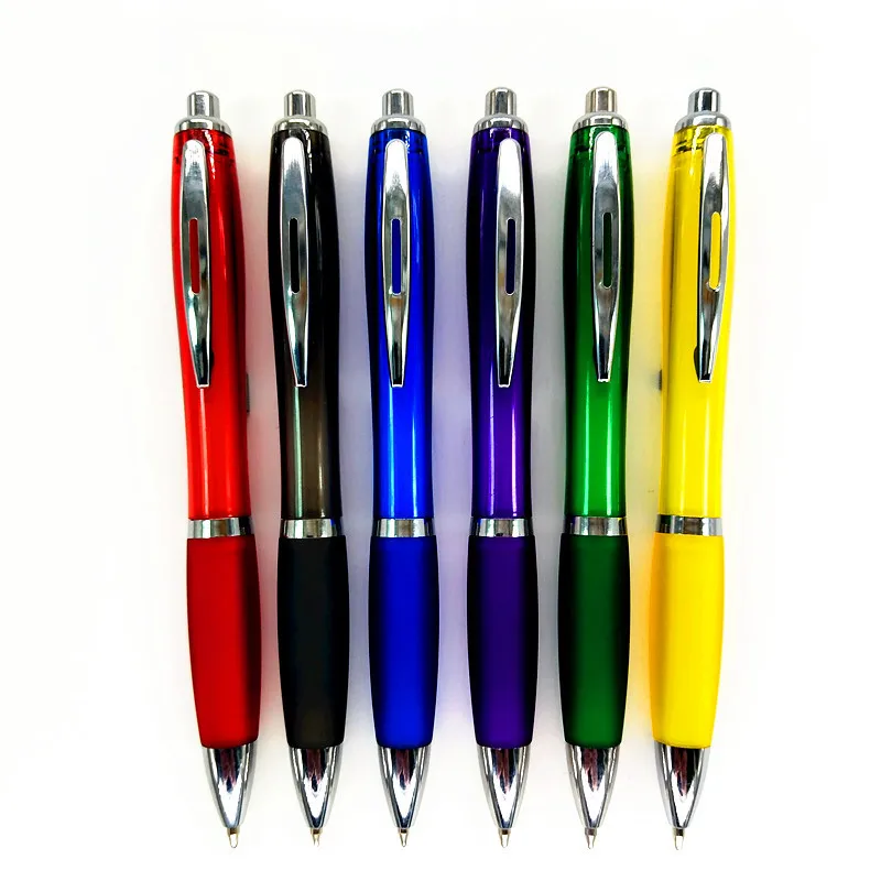 Wholesale office stationery advertising gifts press plastic ball point metal pen transparent gourd sublimation pen with logo