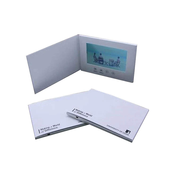 Promotion items 7 inch lcd screen videocard video postcard digital video box with lcd screen video brochure for gift