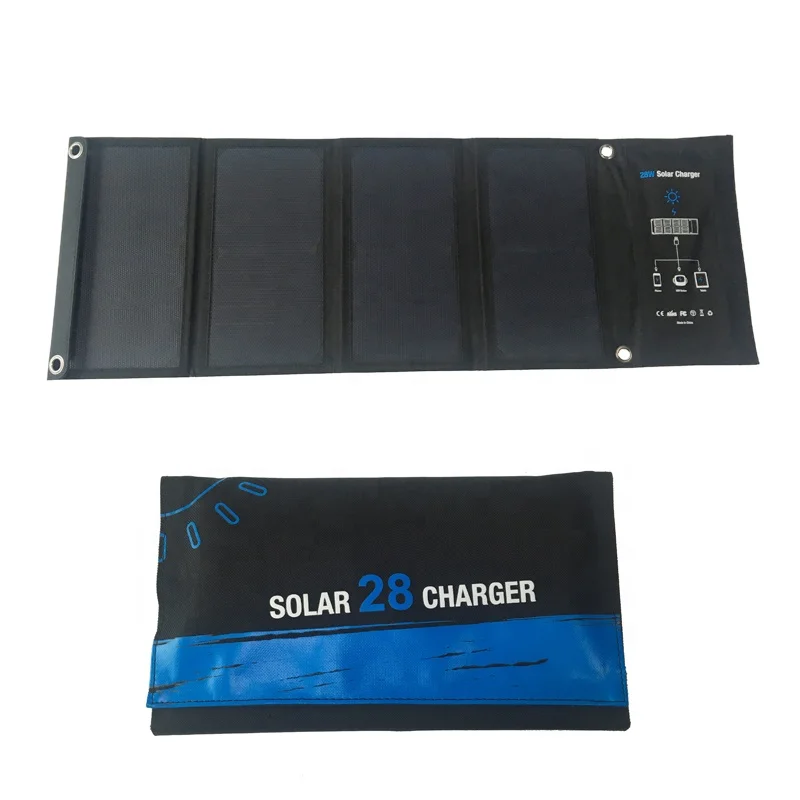 
Promotion Fast Charge 5V 9V 28W Foldable Solar Charger Portable Use in Outdoor 