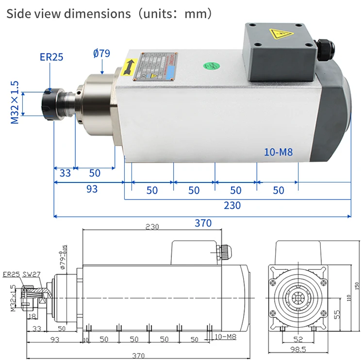 Cheap Price  2.2KW Spindles High Speed 3000rpm/min Cnc Router Spindle Motor for aluminium drill milling