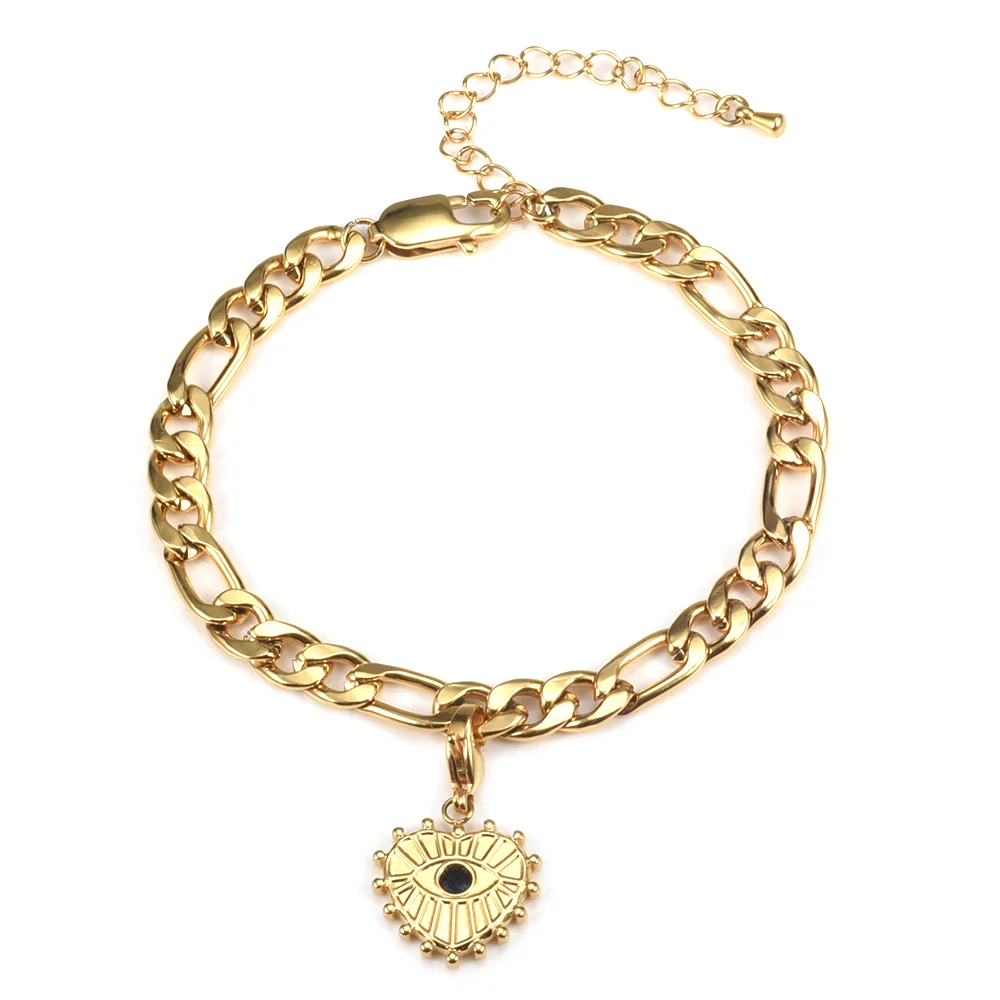  Wholesale Woman Elephant 24k Gold Plated Ankle Bracelet Jewelry Stainless Steel Costume Cuban Link Butterfly