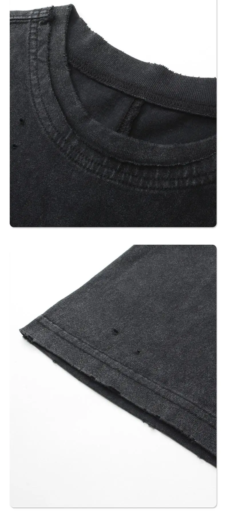 Custom Round Neck Acid Wash T shirt 100 Cotton Oversized Washed Tshirts Heavyweight T-shirt