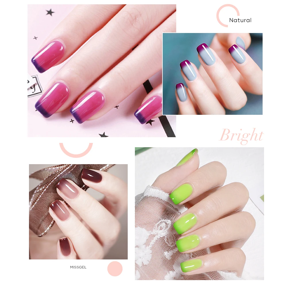 Thermal Gel Wholesale Nail Supplies High Pigment 15 ml Mood Change Organic Vegan Custom Private Label UV Nail Gel Polish