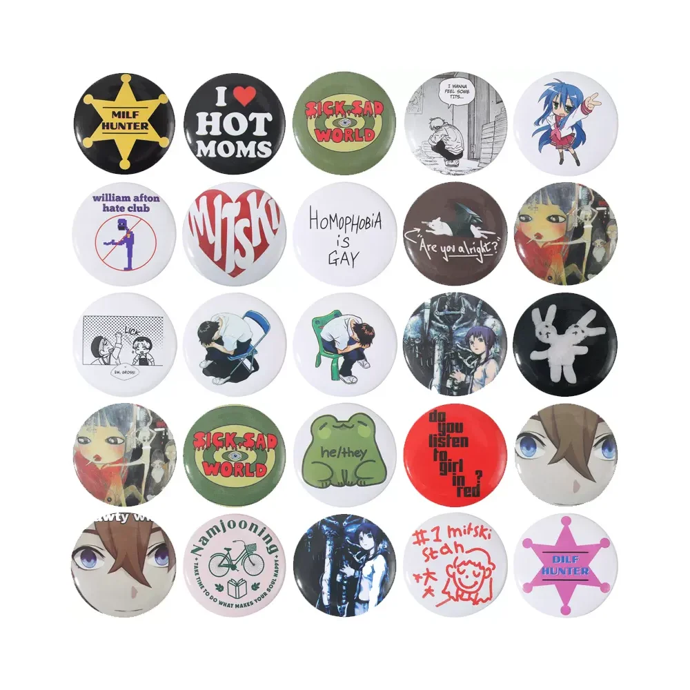 Cartoon animation customization wholesale pin button badge custom logo metal tinplate pin button badge button maker badge