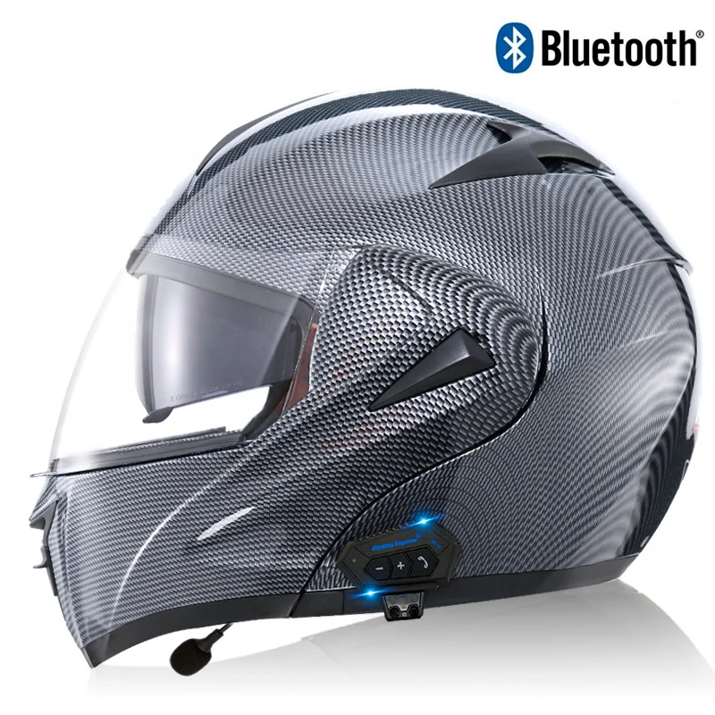 Wejump Carbon Fiber Bluetooth Helmet Headset Motorcycle Bluetooth Headset Intercom