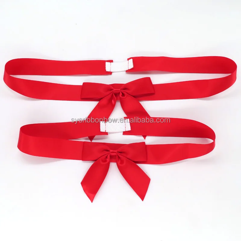 Wholesale and custom satin bows elastic gift ribbon bows