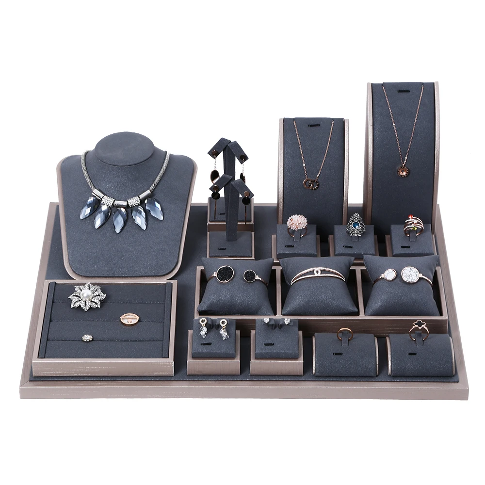 Jewellery Store Fashion Velvet Jewelry Display Rack Sets