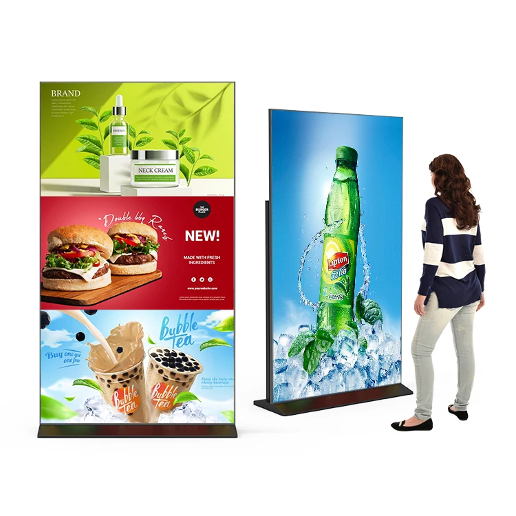 Floor Standing 75 inch Advertising Full Screen Vertical Digital Signage Android Touch Lcd Totem Display Kiosk