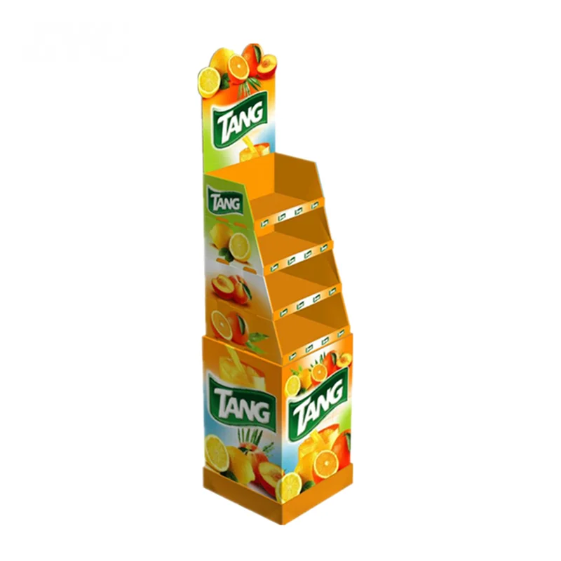 Custom Print Promotional Cardboard Display Stand POP Floor Standing Paper Shelf Display Rack for Energy Drinks
