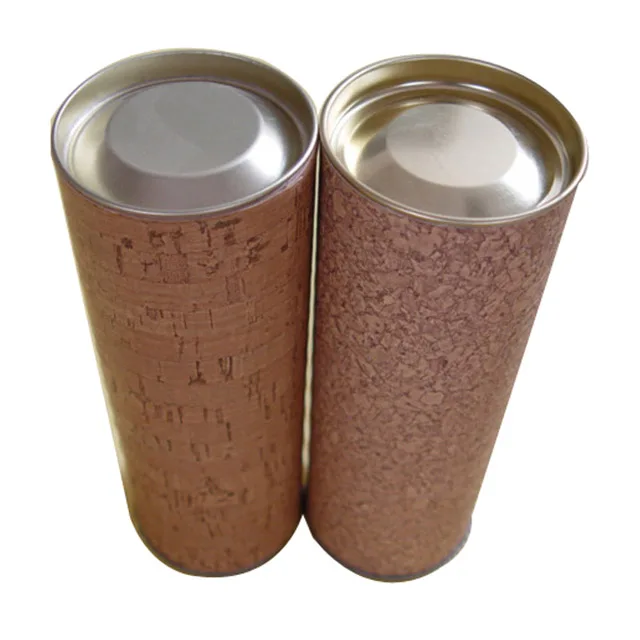 
custom holographic packaging cork paper biodegradable round paper tube for Tea 