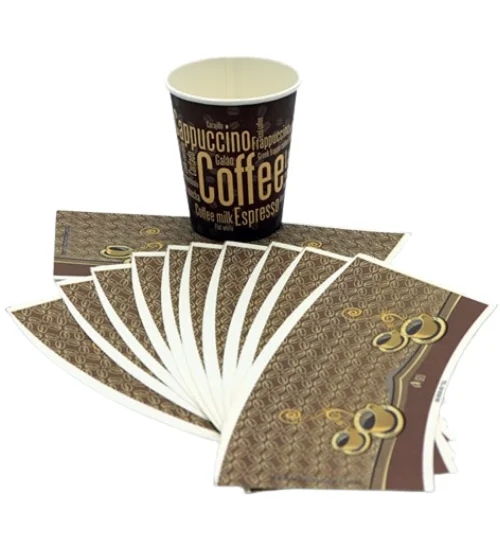 Custom Blank Raw Material Paper Cups Fan 2.5 oz-16oz Paper Cup Fans Single PE Coated for Cold & Hot Drink Coffee Blanks