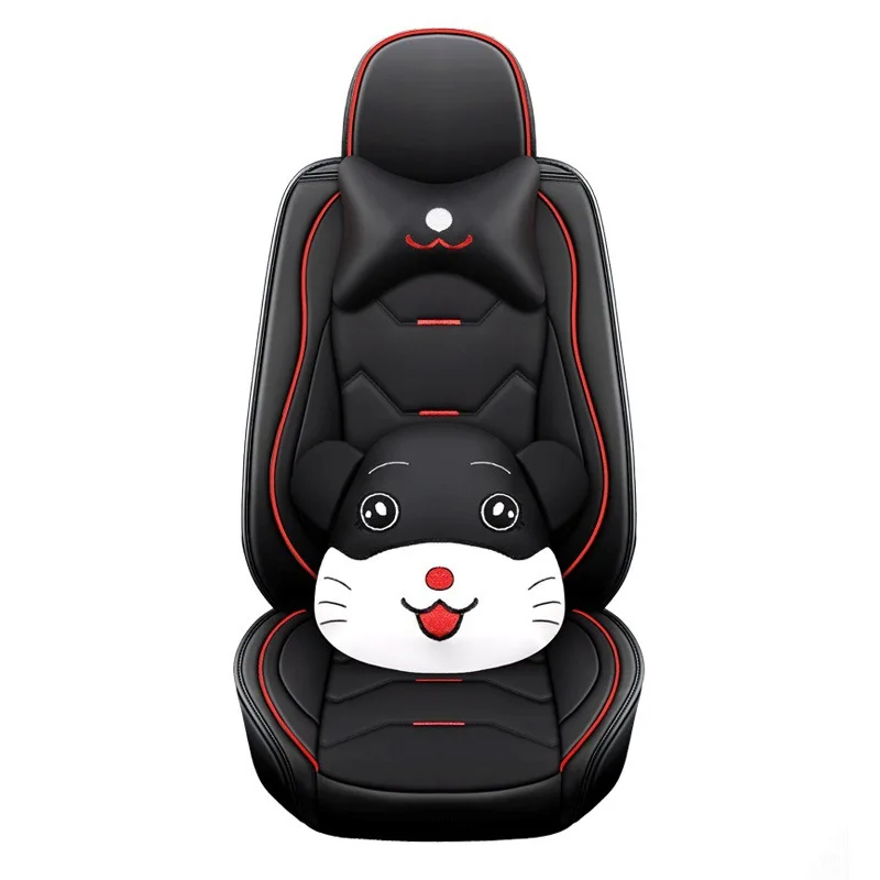 Роскошный Универсальный чехол для автомобильного сиденья в мультяшном стиле из кожи