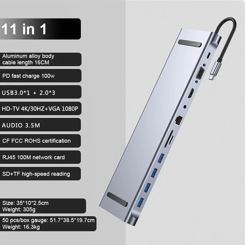 Type C To Usb 3.0 2.0  displaylink  Audio Adapter Power Usb c Docking Station Multiport Docking Station
