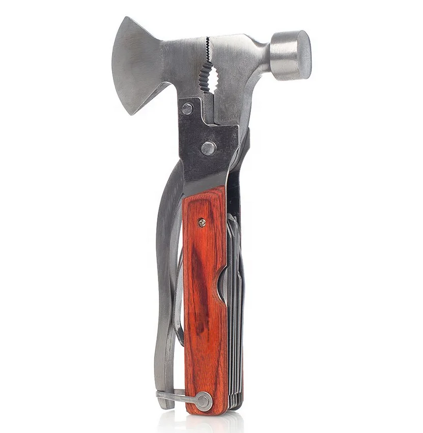 Stainless Steel outdoor multi-function Camping Survival Hammer Portable hammer multi tool