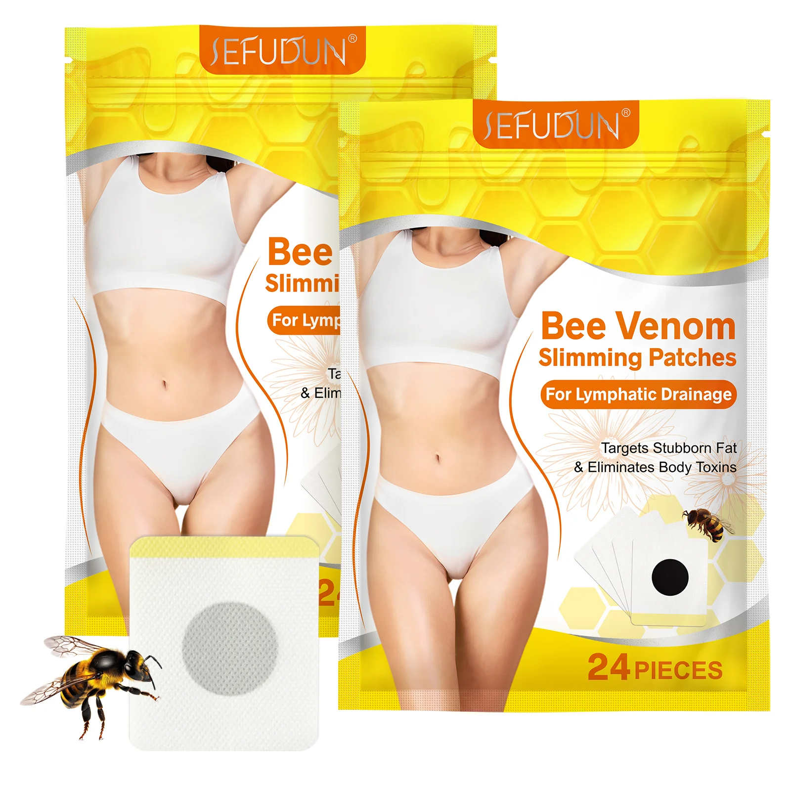 SEFUDUN fat abdomen tummy detox slim flat belly patch weight loss patches slim fat burning bee venom slim patch
