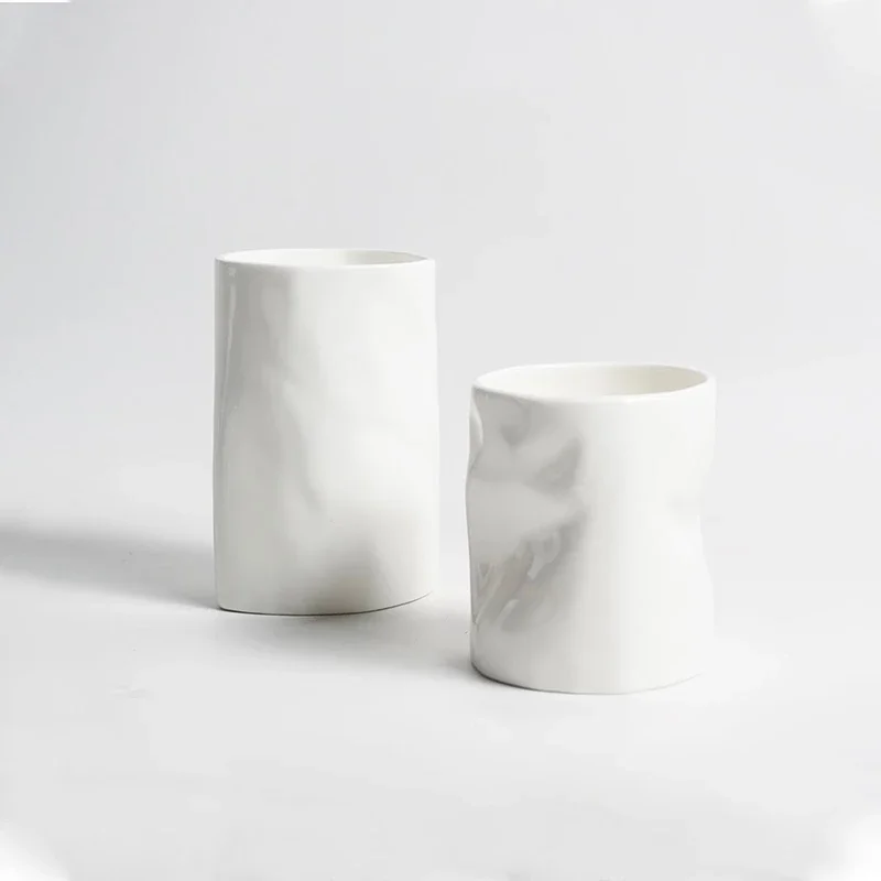 Ceramic Mug Coffee Cup Pure White Simple Creative Water Cup Hand Pinch Water Mug Drinkware Wholesale