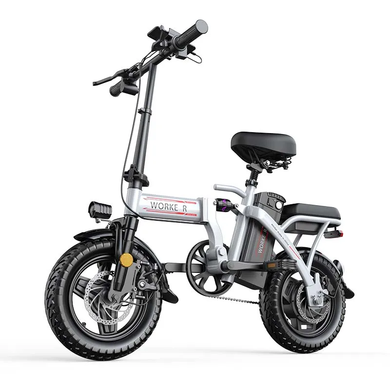 2024 Hot Sale Mini Size Fashion Electric Folding Bicycle 400W 48V 14 Inch Electric City Folding Bike Mini Foldable Electric Bike