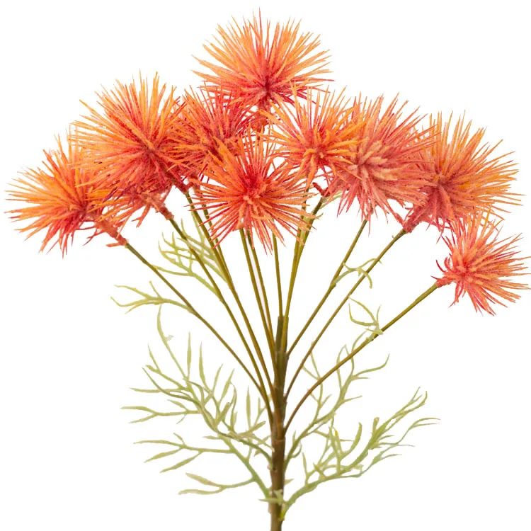 Soft Rubber Edelweiss Artificial Flower Green Plant Wholesale Leafless Albizia Flower Fashion Home Decor