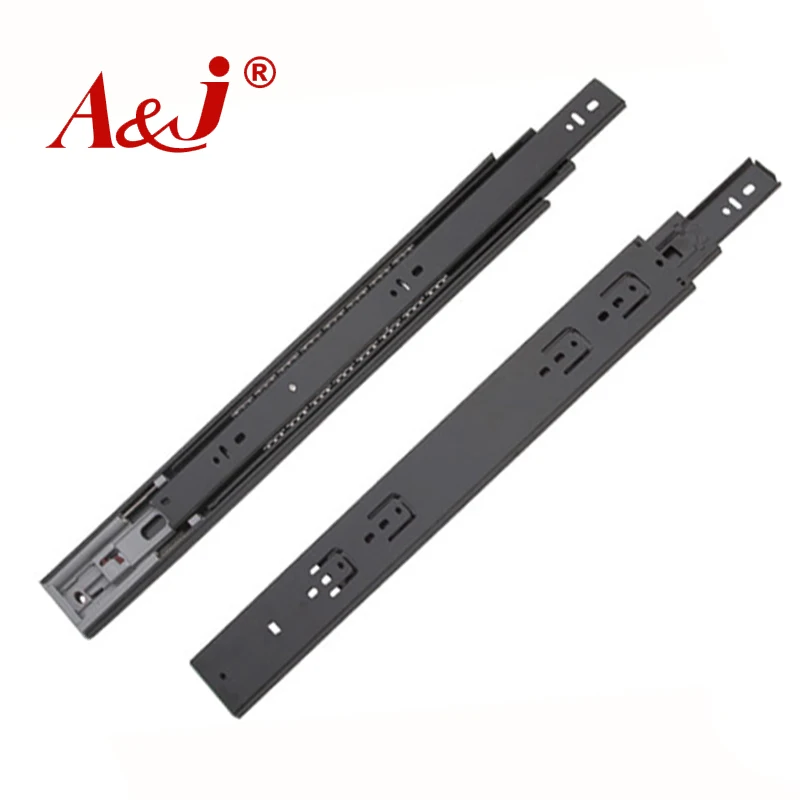 Accora Brand 45mm soft closing telescopic full extension drawer runner rail,self close thickness 1.5mm drawer slide channel