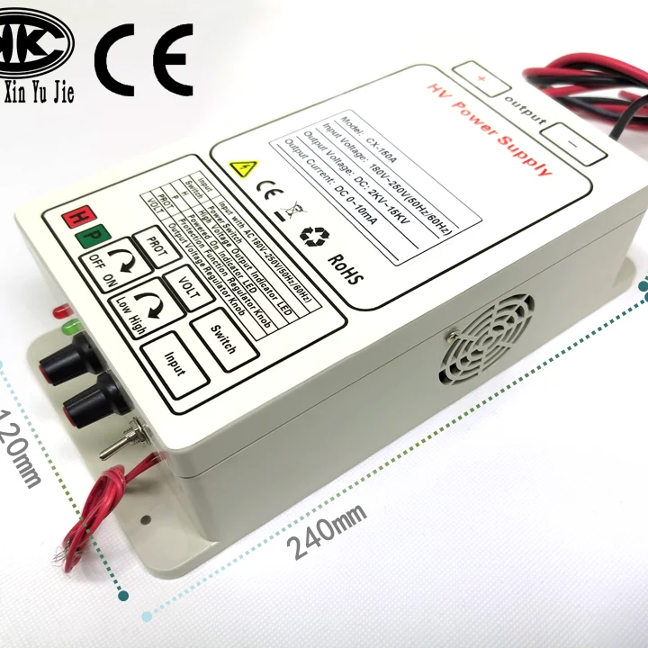 high voltage power supply 15KV   Single output for lectrostatic air cleaner, electrostatic filter ,hv power supply
