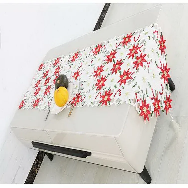 Lace Wedding Round Rectangle Overlay Carved Hollow  Lace Tablecloth Nativity Table Cloth Runner