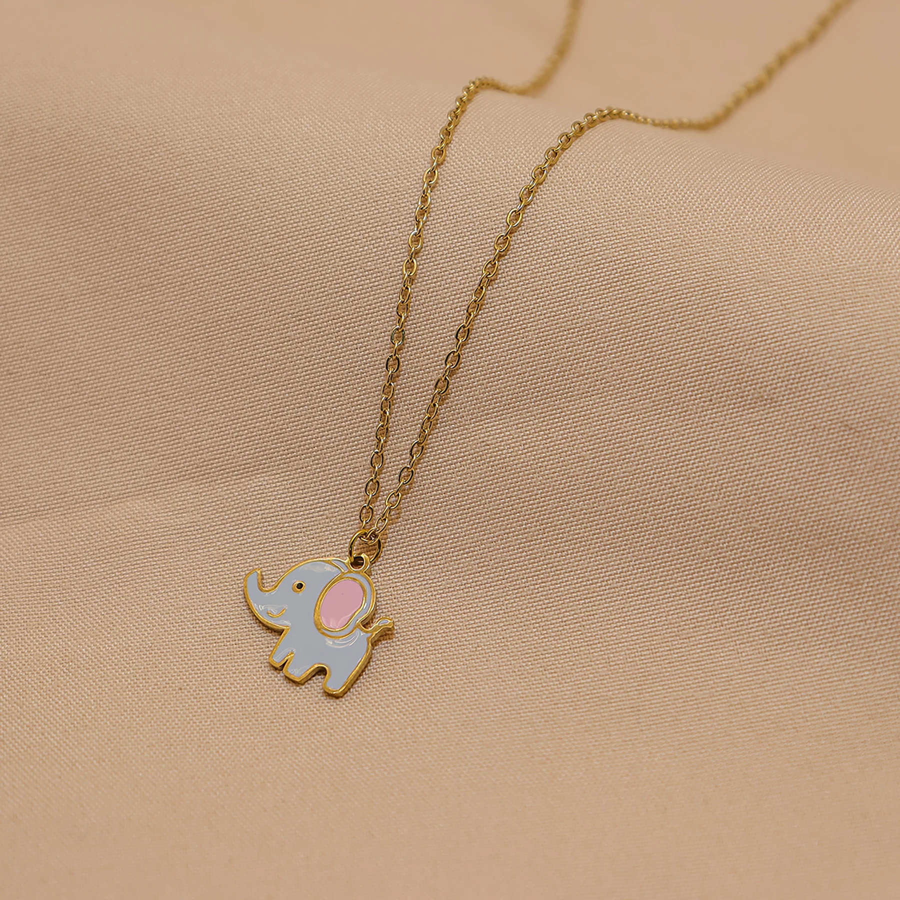 Explosive elephant necklace cute children fashion enamel friendship girl pendant necklace