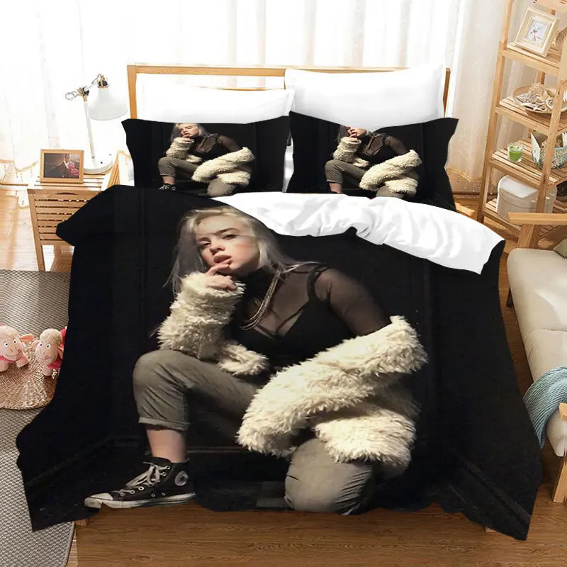 
Novel printed bedding set Billie eilish 1 custom duvet covers hot sell buy online bed sheets 