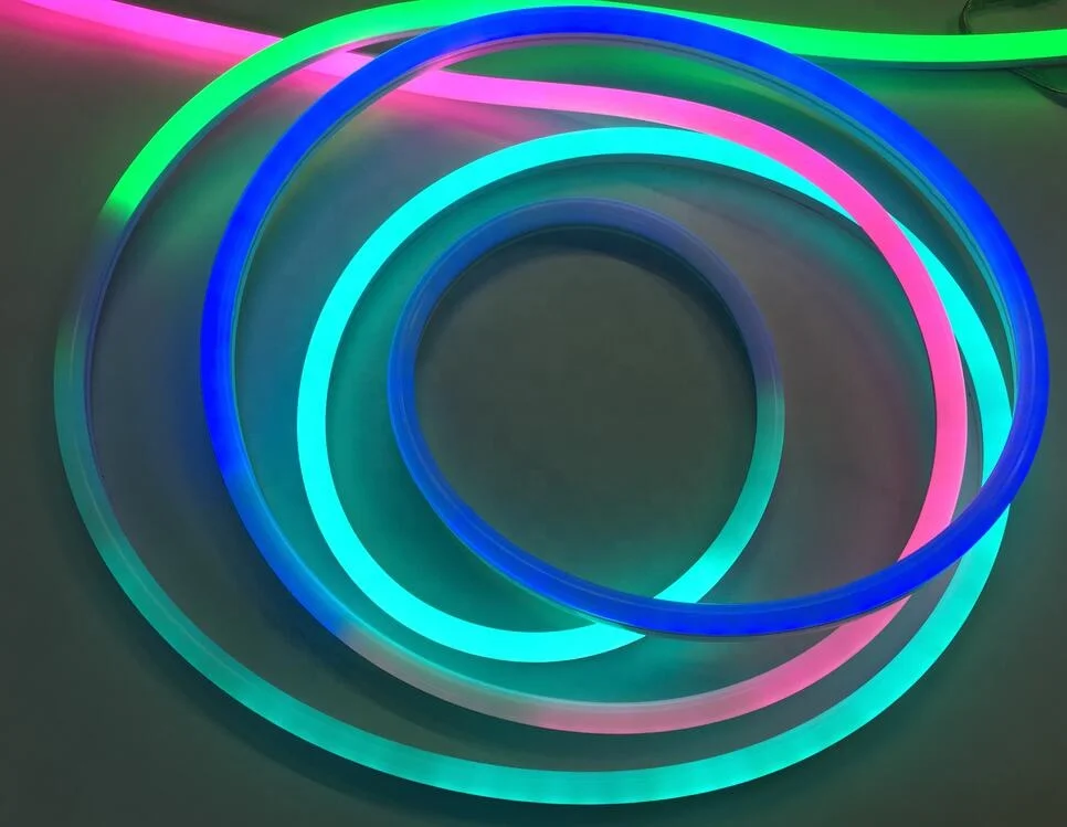 Waterproof outdoor neon tube RGB addressable LED flexible neon tube DC12/24V