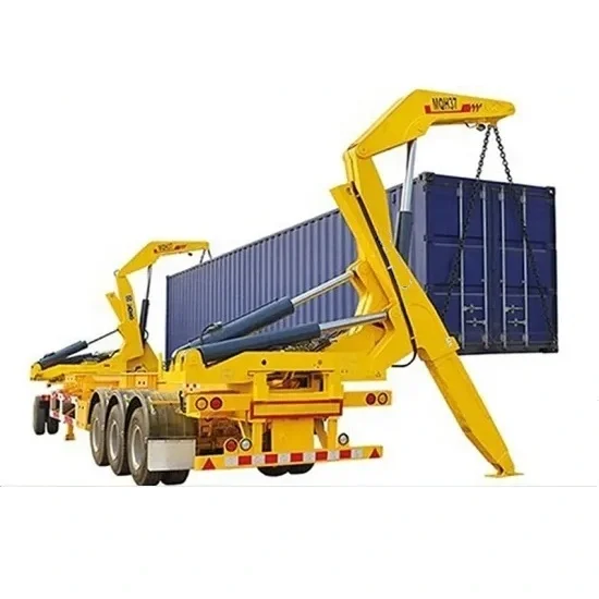 Heavy duty 20FT 40FT lifting crane MQH37A container side crane trailer self loader side crane