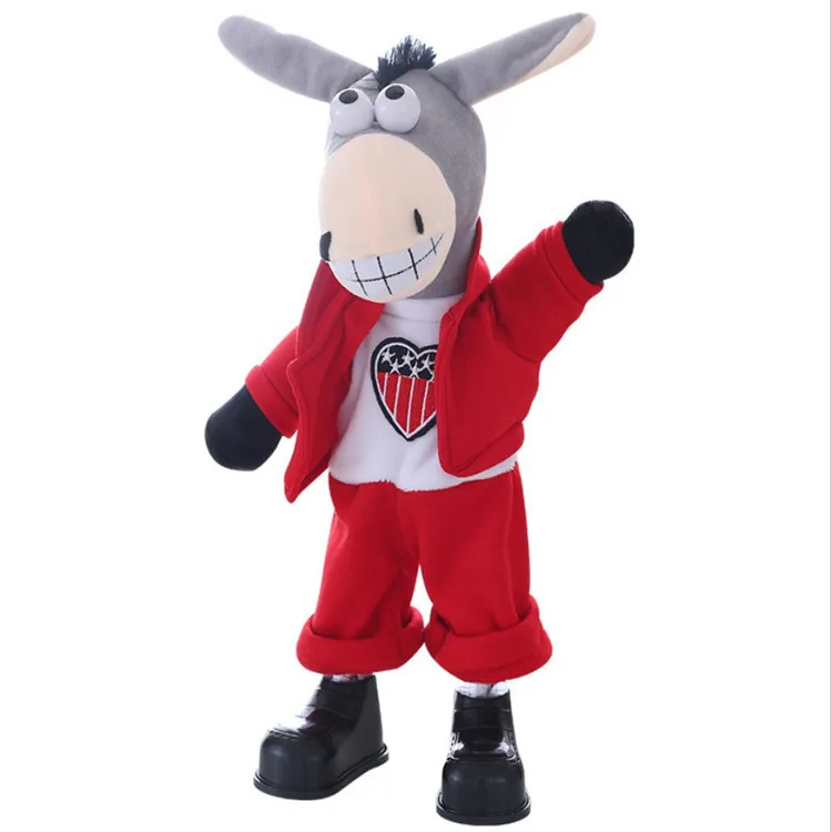 Поющий и танцевальный шарф, Ослик, электрическая плюшевая игрушка-животное, подарок на заказ