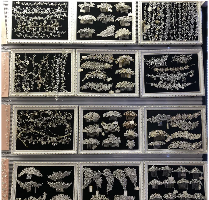 finestyle Bridal Gold Silver Extra Long Pearl and Crystal Beads Wedding Head Piece Hair Accessories Jewelry