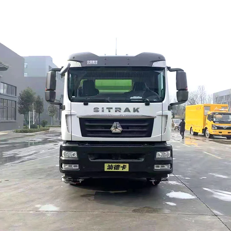 Sinotruk Sitrak 4x2 High Pressure Road Sweeper Truck 7CBM High Pressure Vaccuum Pump Street Washing Cleaning Truck for Airport